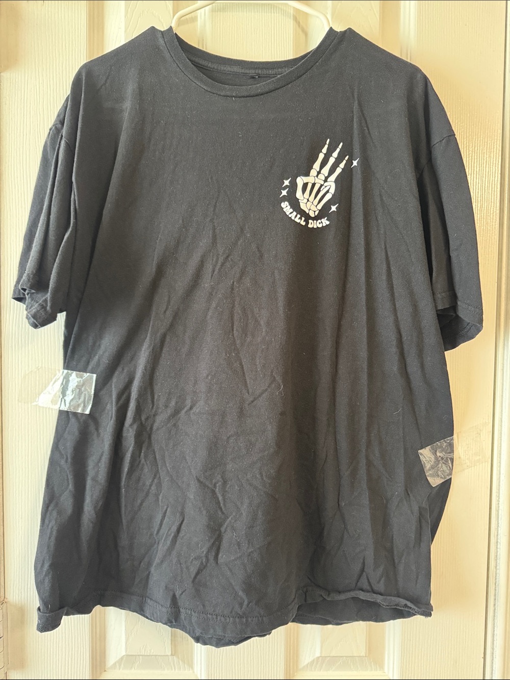 Black Short Sleeve Tee with Skeleton Hand Graphic